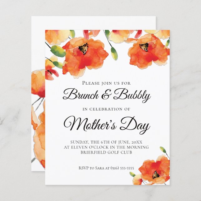 BUDGET Golden Poppy Mother's Day Brunch (Front/Back)