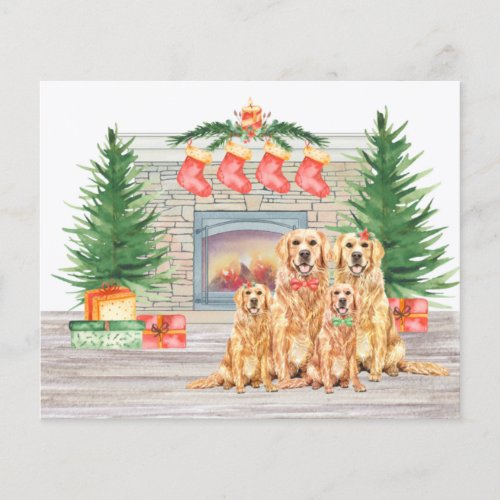 Budget Golden Retriever Christmas Dog Holiday Card