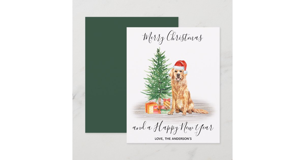 Budget Golden Retriever Dog Lover Christmas Card | Zazzle