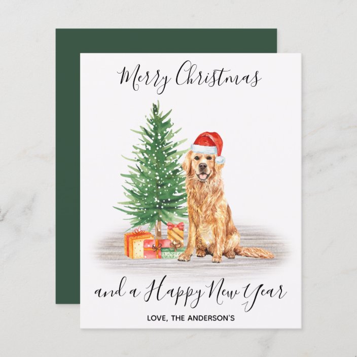 Budget Golden Retriever Dog Lover Christmas Card | Zazzle.com