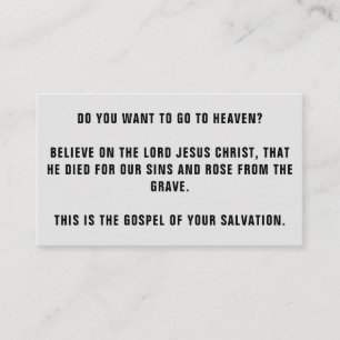 Budget GOSPEL TRACTS BUSINESS CARD