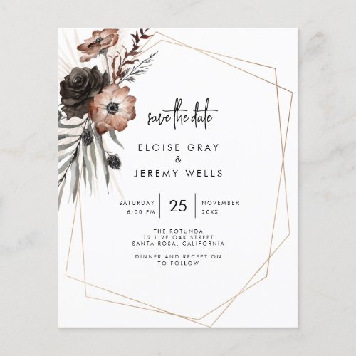 BUDGET Gothic Boho Save the Date Flyer