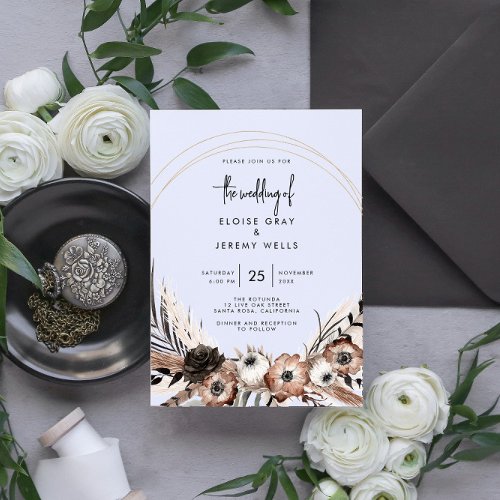 BUDGET Gothic Boho Wedding Invitation Flyer