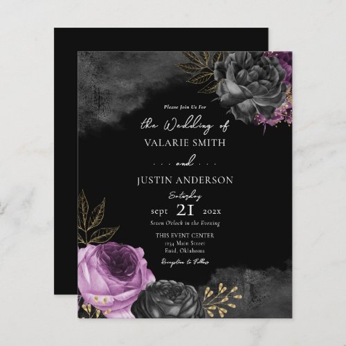 Budget Gothic Purple Floral Wedding 