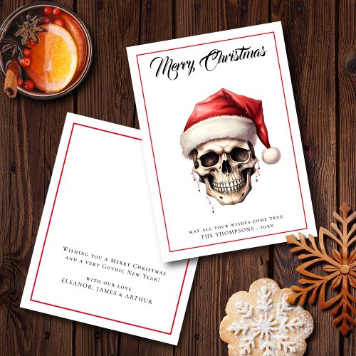Budget Gothic Santa Skull Merry Christmas Card