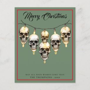 Budget Gothic Skull lights Merry Christmas Card