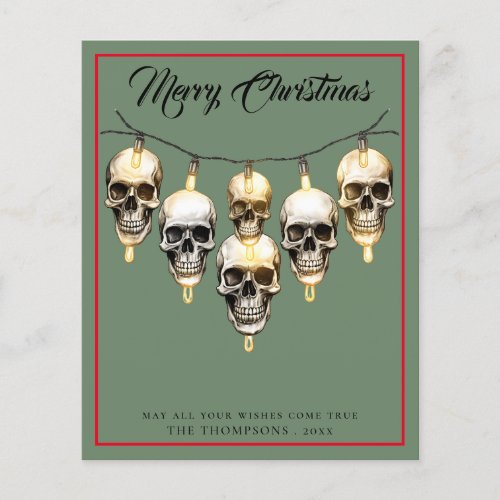 Budget Gothic Skull lights Merry Christmas Card