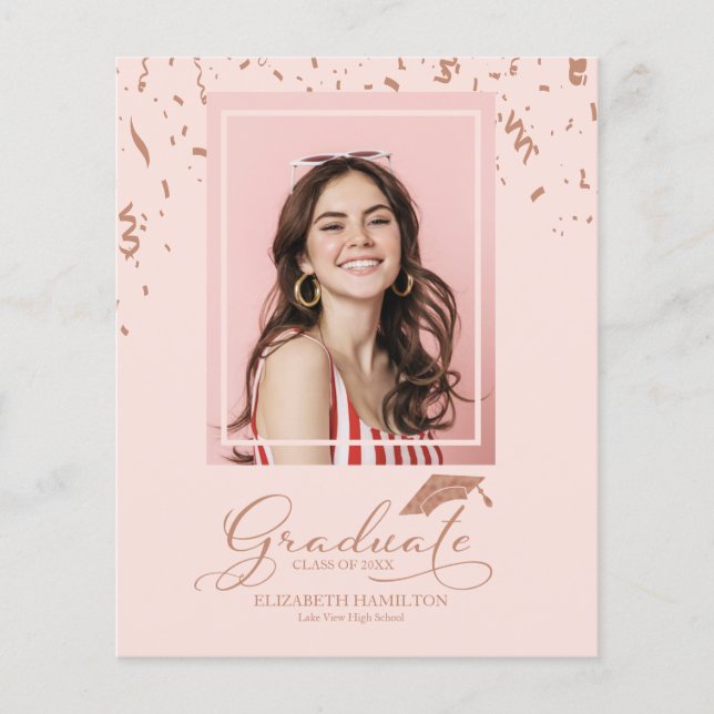 Budget Grad Announcement Photo Cards (Front)