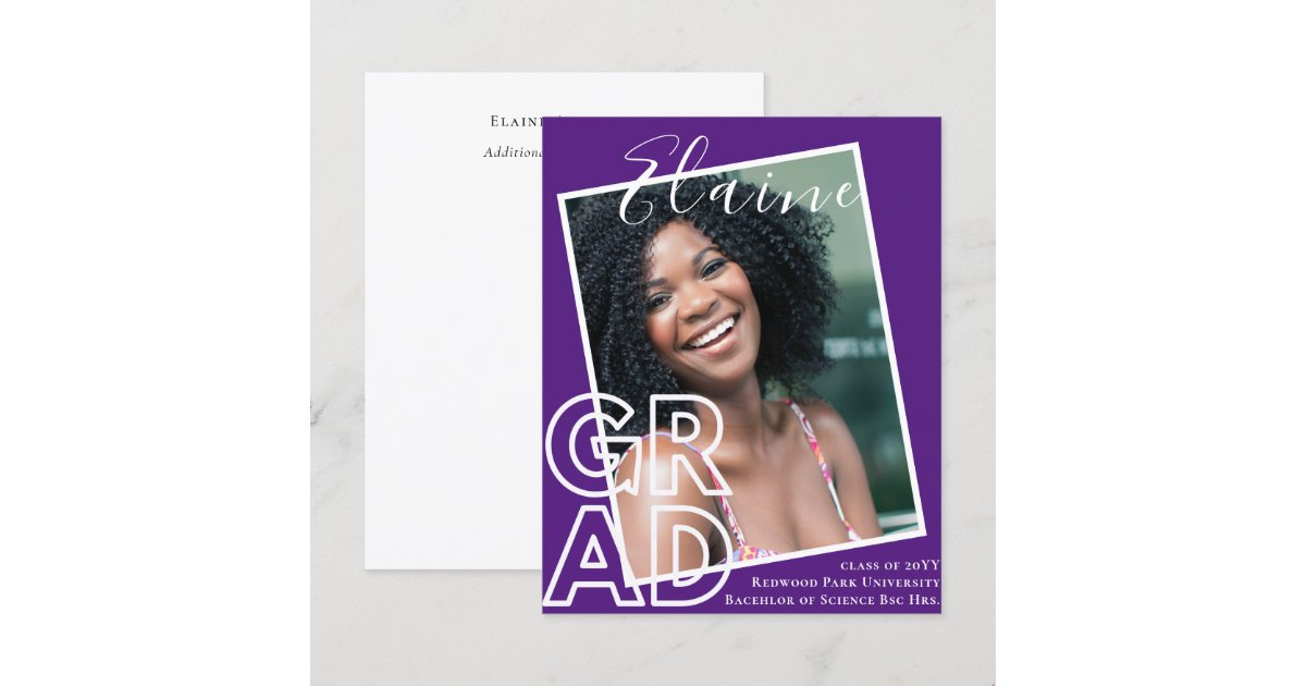 Grad Overlay BUDGET GRAD Overlay PHOTO Graduation Announcement | Zazzle