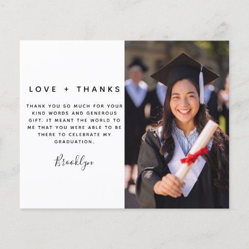 BUDGET Graduate Graduation Photo Thank You Card | Zazzle