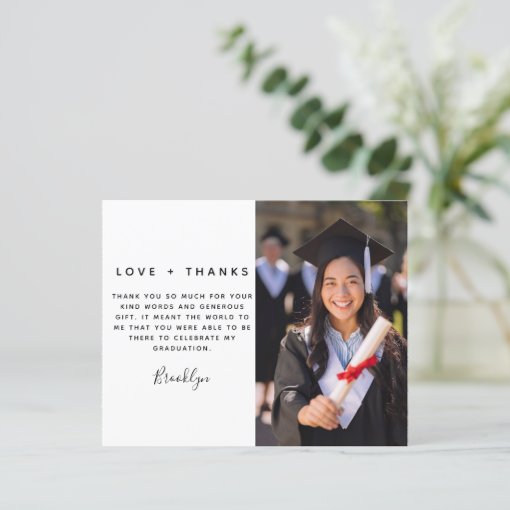 BUDGET Graduate Graduation Photo Thank You Card | Zazzle