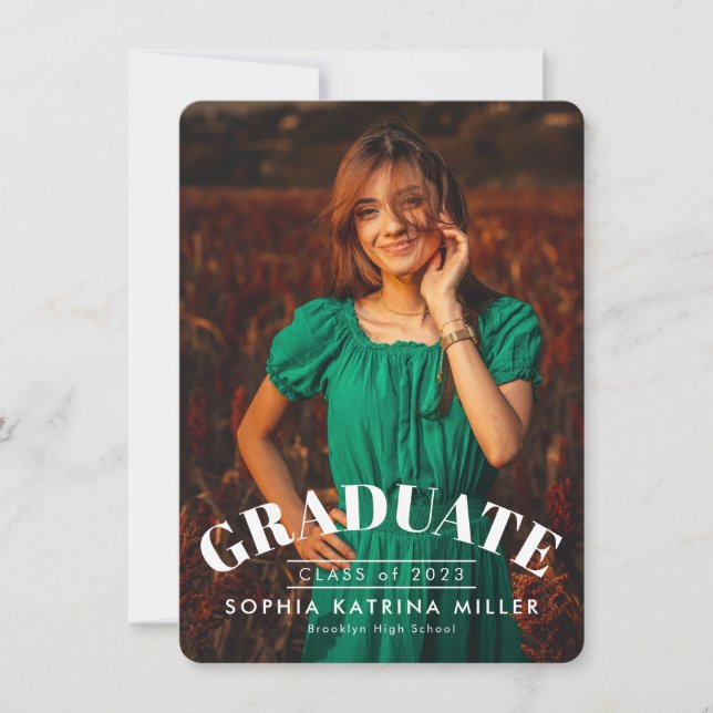 Budget Graduate Photo Graduation Announcement (Front)