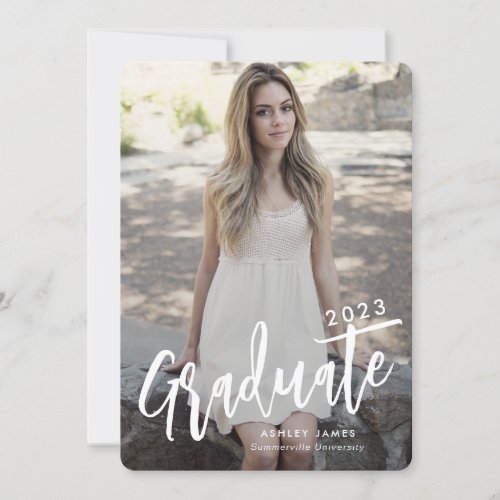 Budget Graduate Script 2 Photo Graduation Card 