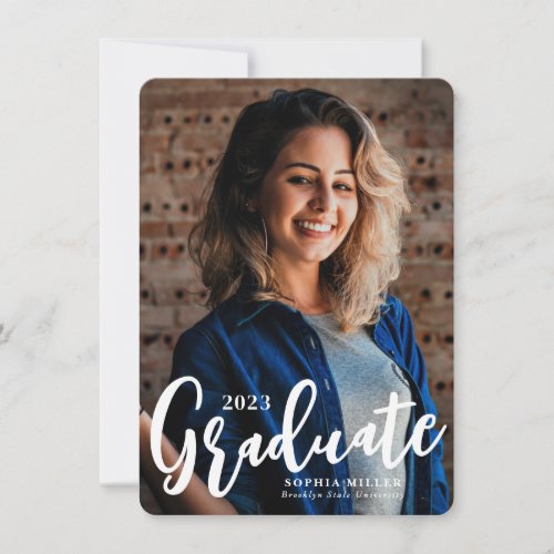 Budget Graduate Script 2 Photo Graduation Card