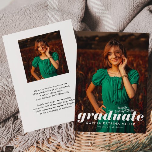 Budget Graduate Year Photo Graduation Announcement