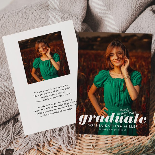 Budget Graduate Year Photo Graduation Announcement (Creator Uploaded)