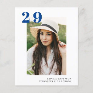 Budget Graduation 2 Photo Simple  2023 Blue Card Flyer