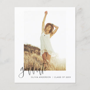Budget Graduation Announcement Photo Minimalist Fl Flyer