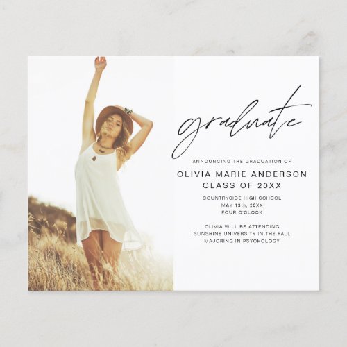 Budget Graduation Announcement Photo Minimalist Flyer