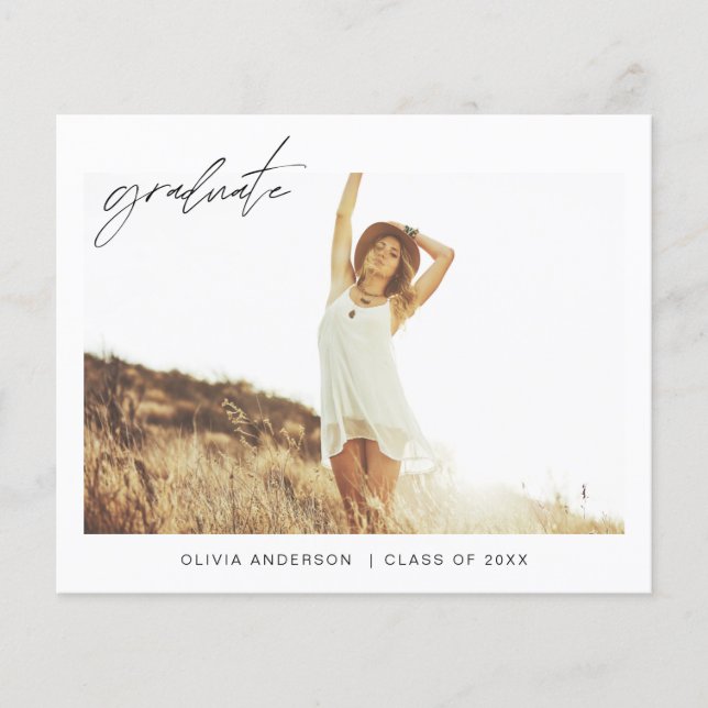 Budget Graduation Announcement Photo Minimalist Flyer (Front)