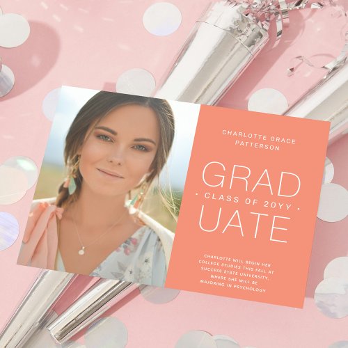 Budget Graduation Announcement Photo Minimalist Flyer