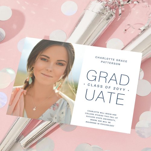 Budget Graduation Announcement Photo Minimalist Flyer