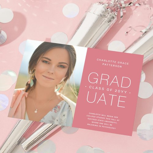 Budget Graduation Announcement Photo Minimalist Flyer