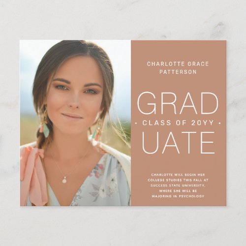 Budget Graduation Announcement Photo Minimalist Flyer