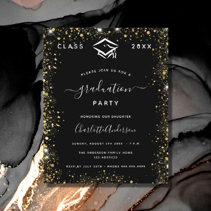 Budget graduation black gold glitter 2025