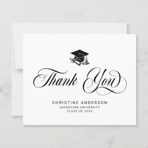 Budget Graduation Black Grad Cap Thank You