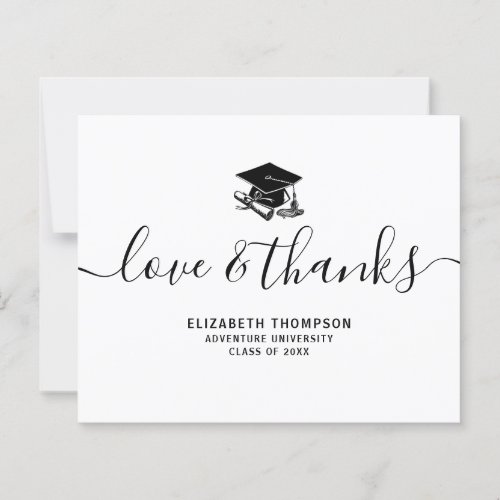Budget Graduation Black Love  Thanks Card