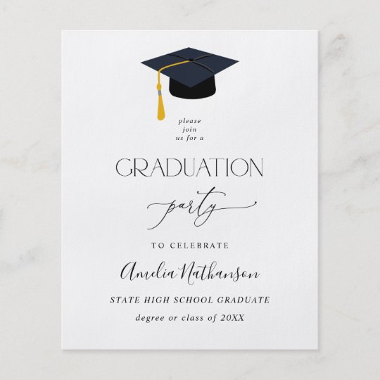 Budget Graduation Hat Graduation Party Flyer | Zazzle.com