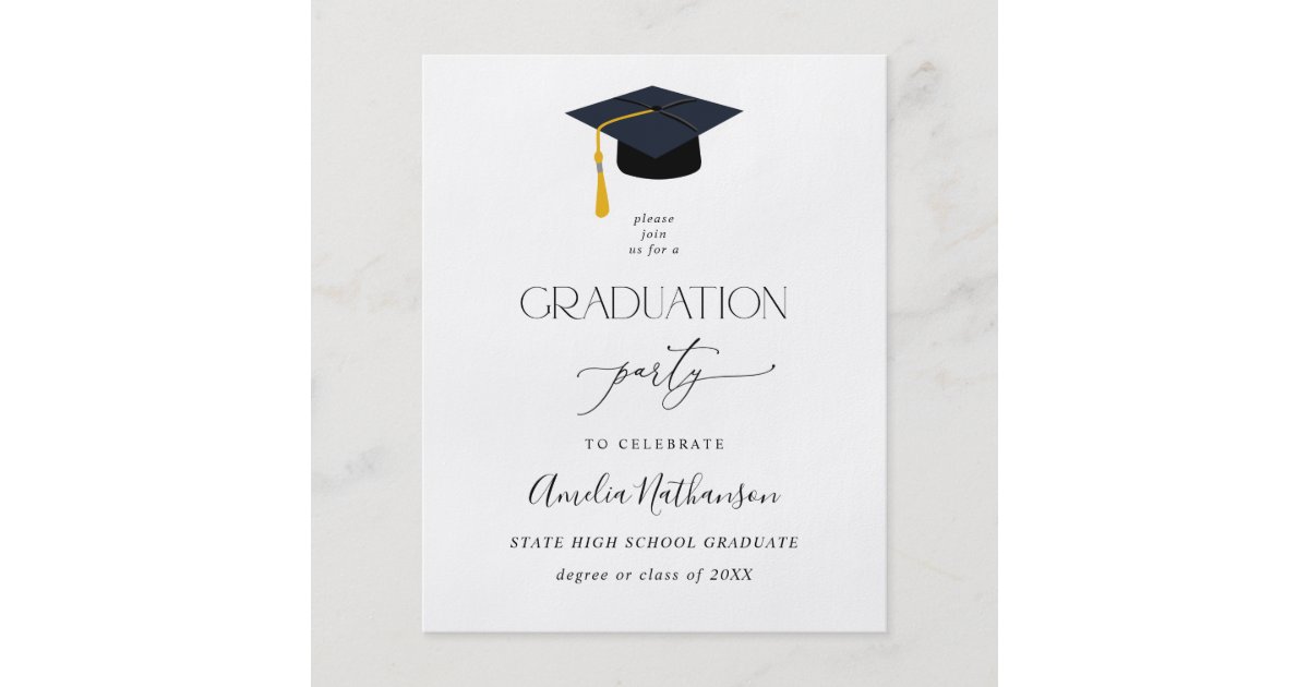 Budget Graduation Hat Graduation Party Flyer | Zazzle.com