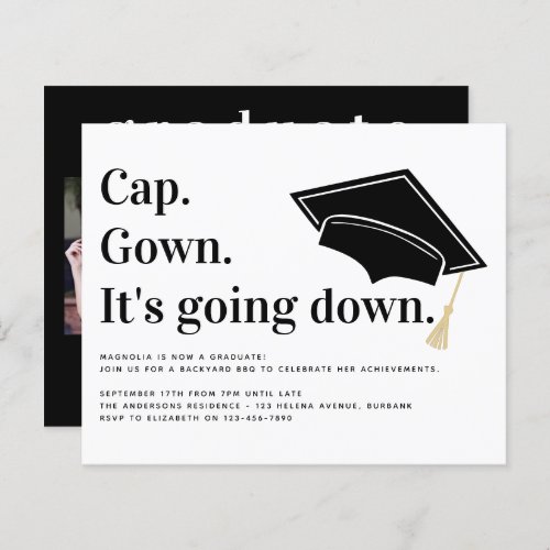 Budget Graduation Invitation  Its Going Down