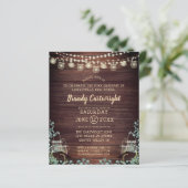 Budget Graduation Lights Eucalyptus Invitation (Standing Front)