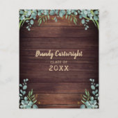 Budget Graduation Lights Eucalyptus Invitation (Back)