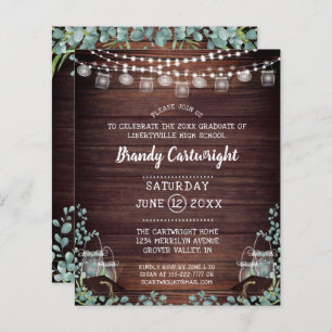 Budget Graduation Lights Greenery Party Invitation