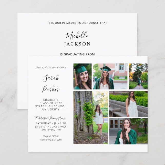 Budget Graduation Party Modern 6 Photo   (Front/Back)