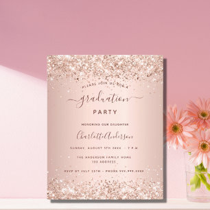 Budget graduation party rose gold glitter 2024