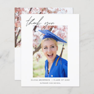 Budget Graduation Photo Minimalist Thank You Cards