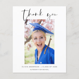 Budget Graduation Photo Minimalist Thank You Cards Flyer