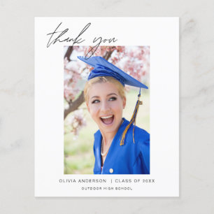 Budget Graduation Photo Minimalist Thank You Cards Flyer