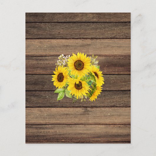 Budget Graduation Sunflower Rustic 2023 Invitation (Back)