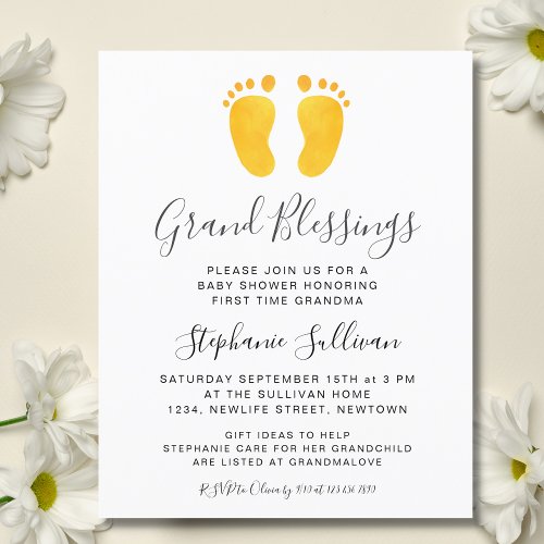 Budget Grand Blessings Baby Shower Invitation