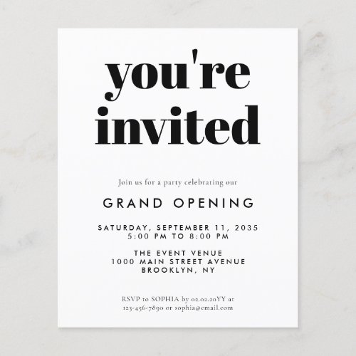 Budget Grand Opening Special Event Business Launch