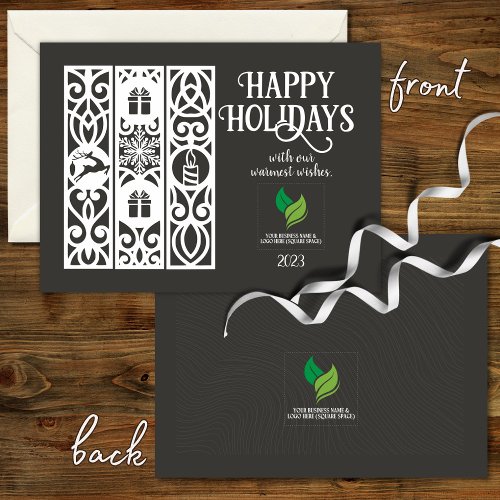 Budget Gray Modern Minimal Corporate Holiday Card