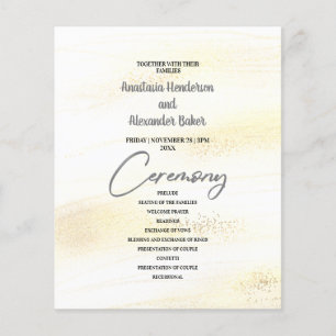 Budget Gray Wedding Program card. Flyer