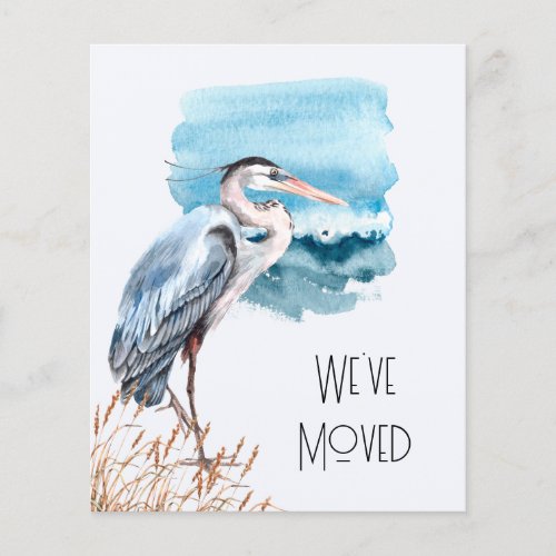 Budget Great Blue Heron Ocean New Address Card