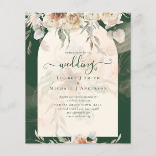 BUDGET Green BOHO Terracotta Floral Wedding Flyer