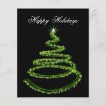 Budget Green Christmas Tree Business Holiday Card